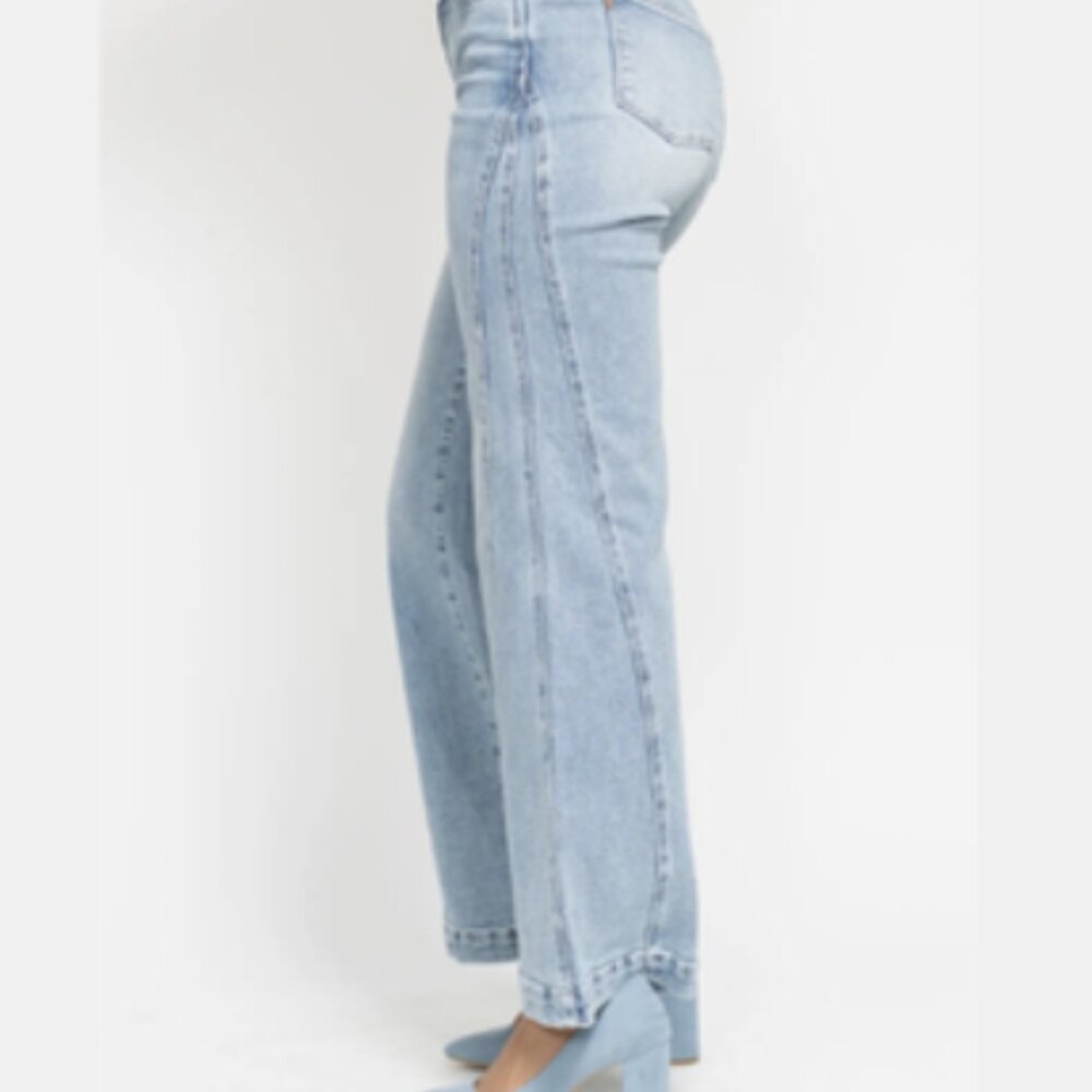 💙 Judy Blue High‑Rise Wide Leg Jeans — Light Wash — Women’s Retro - Picture 3 of 3
